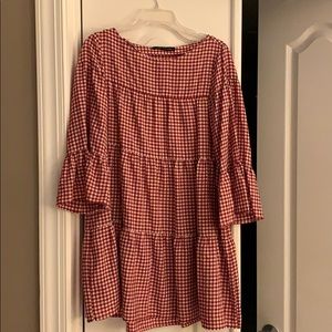 Zara gingham ruffled dress